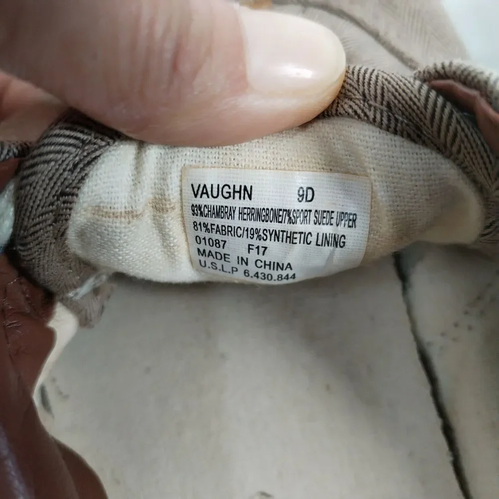 POLO‎ Ralph Lauren Men's 9D Brown Herringbone Vaughn Sneaker Shoes